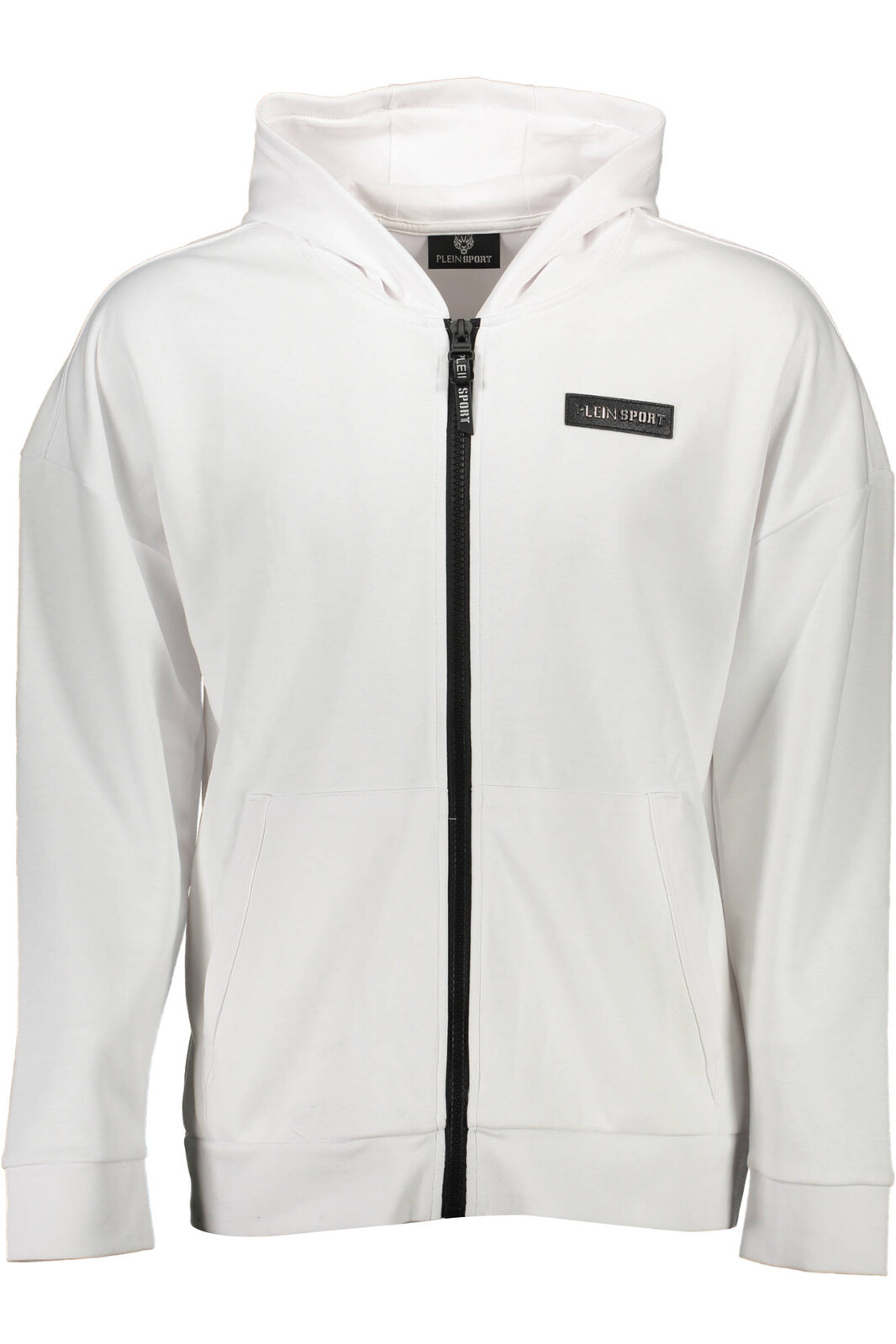 PLEIN SPORT SWEATSHIRT WITH ZIP MAN WHITE
