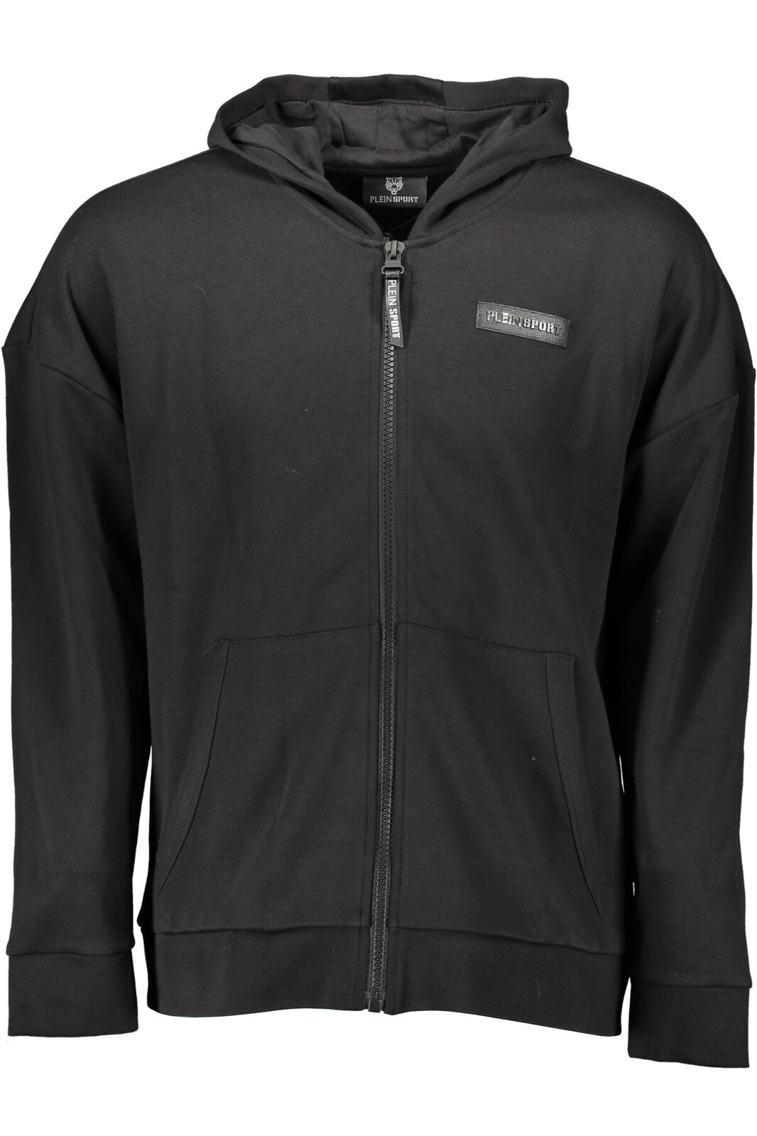 PLEIN SPORT SWEATSHIRT WITH ZIP MAN BLACK