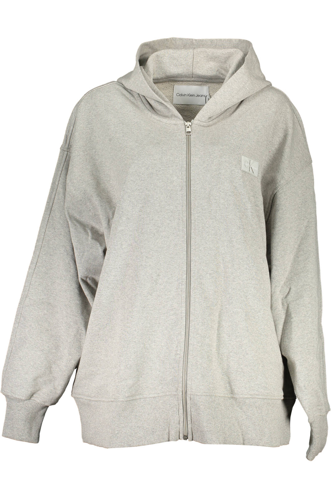CALVIN KLEIN SWEATSHIRT WITH ZIP WOMAN GRAY