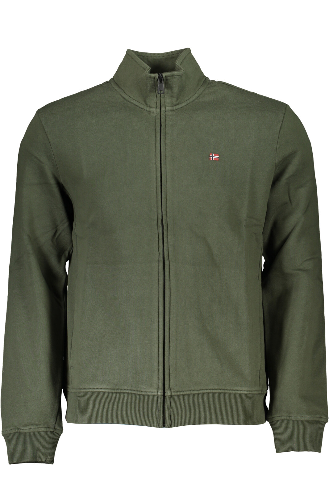 NAPAPIJRI MEN'S GREEN ZIP SWEATSHIRT