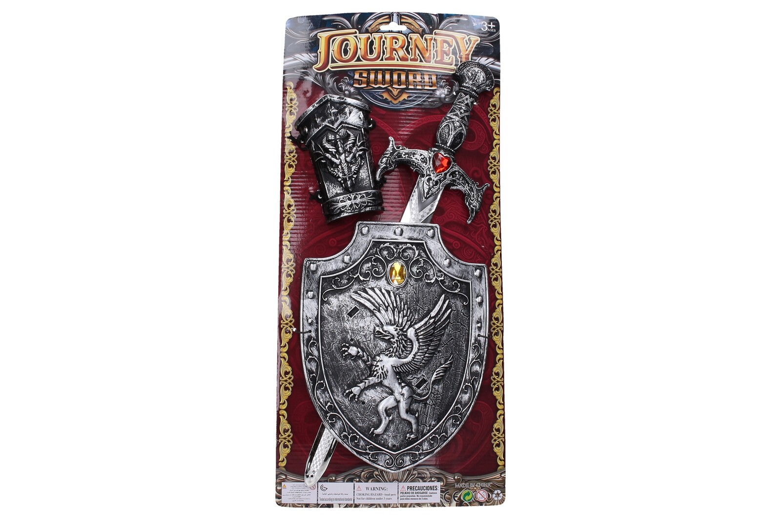 Zbraně stříbrné meč a štít set 50 cm