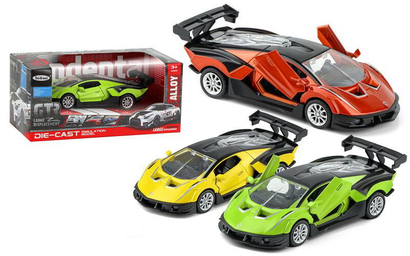 Auto závodní kovové na zpětné natažení 12 cm