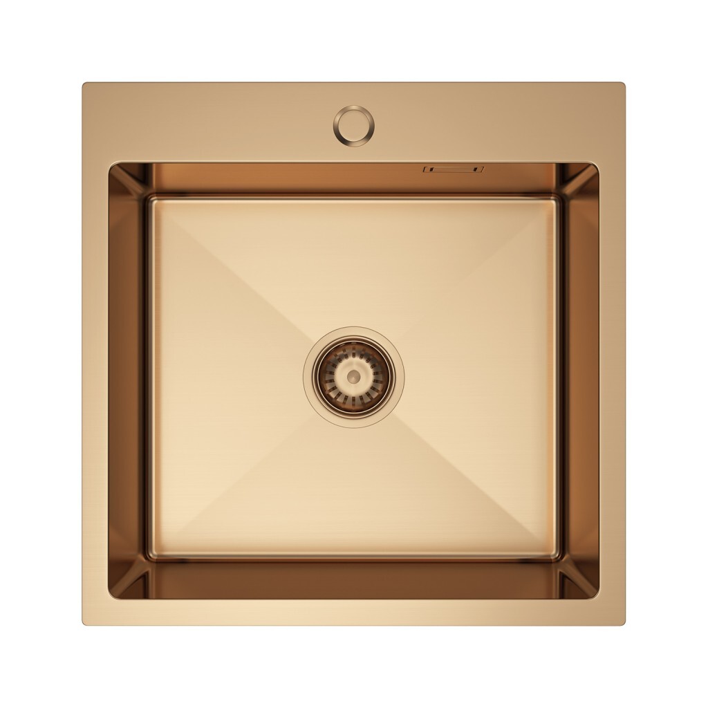 VELAZO Kuchyňský dřez v moderní povrchové úpravě 50 × 50, růžovo-zlatý nerezový VELAZ5050Z