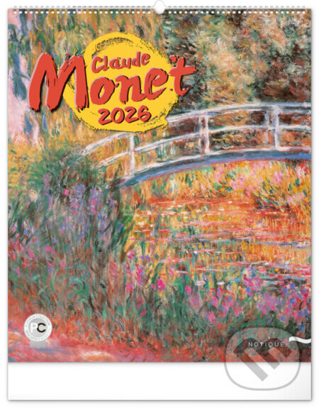 NOTIQUE Nástenný kalendár Claude Monet 2026, 48 x 56 cm - Notique