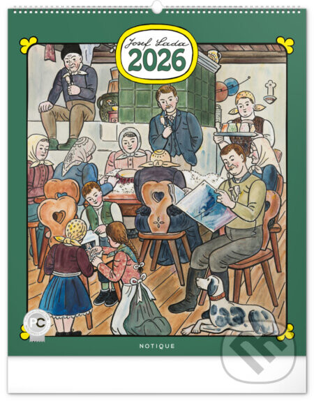 NOTIQUE Nástenný kalendár Josef Lada 2026, 48 x 56 cm - Notique
