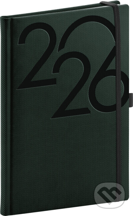 NOTIQUE Týždenný diár Ajax 2026, zelený, 15 x 21 cm - Notique
