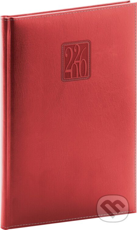 NOTIQUE Týždenný diár Panama 2026, červený, 15 x 21 cm - Notique