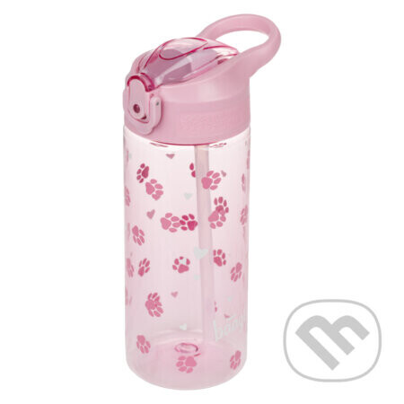 BAAGL Tritanová fľaša na nápoje so slamkou Labky, 500 ml - Baagl