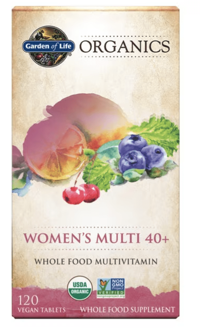 Garden of Life Organics Women's Multi 40+, multivitamín pro ženy, 120 rostlinných tablet