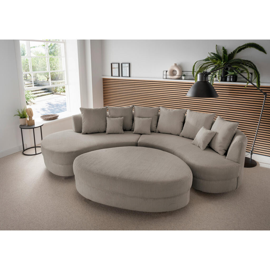 Livetastic SEDACÍ SOUPRAVA, textil, šedavě hnědá