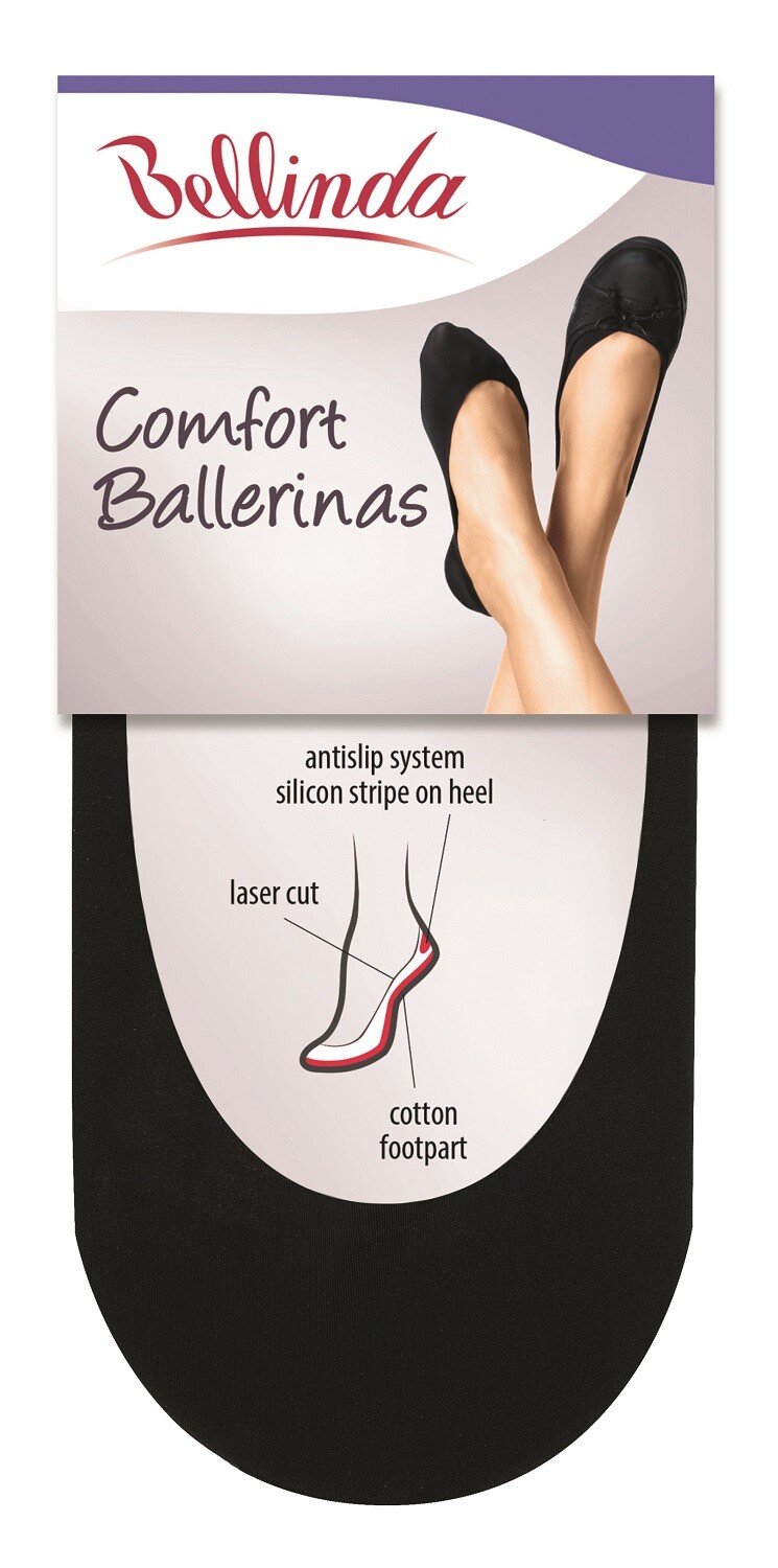 Černé balerínkové ponožky Bellinda COMFORT BALLERINAS
