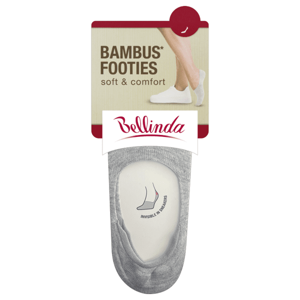 Šedé dámské bambusové velmi nízké ponožky BELLINDA Bambus Footie