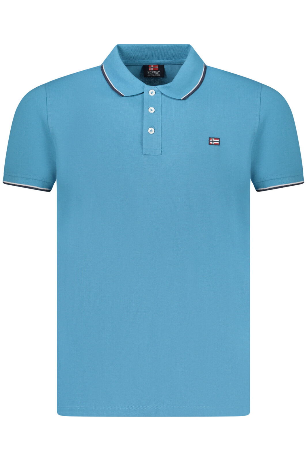NORWAY 1963 MEN'S BLUE SHORT SLEEVE POLO SHIRT