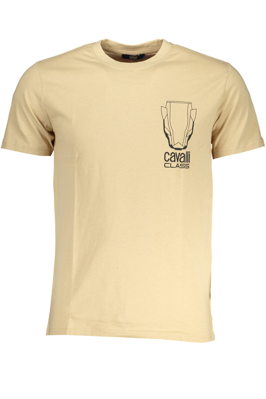 CAVALLI CLASS MEN'S SHORT SLEEVED T-SHIRT BEIGE