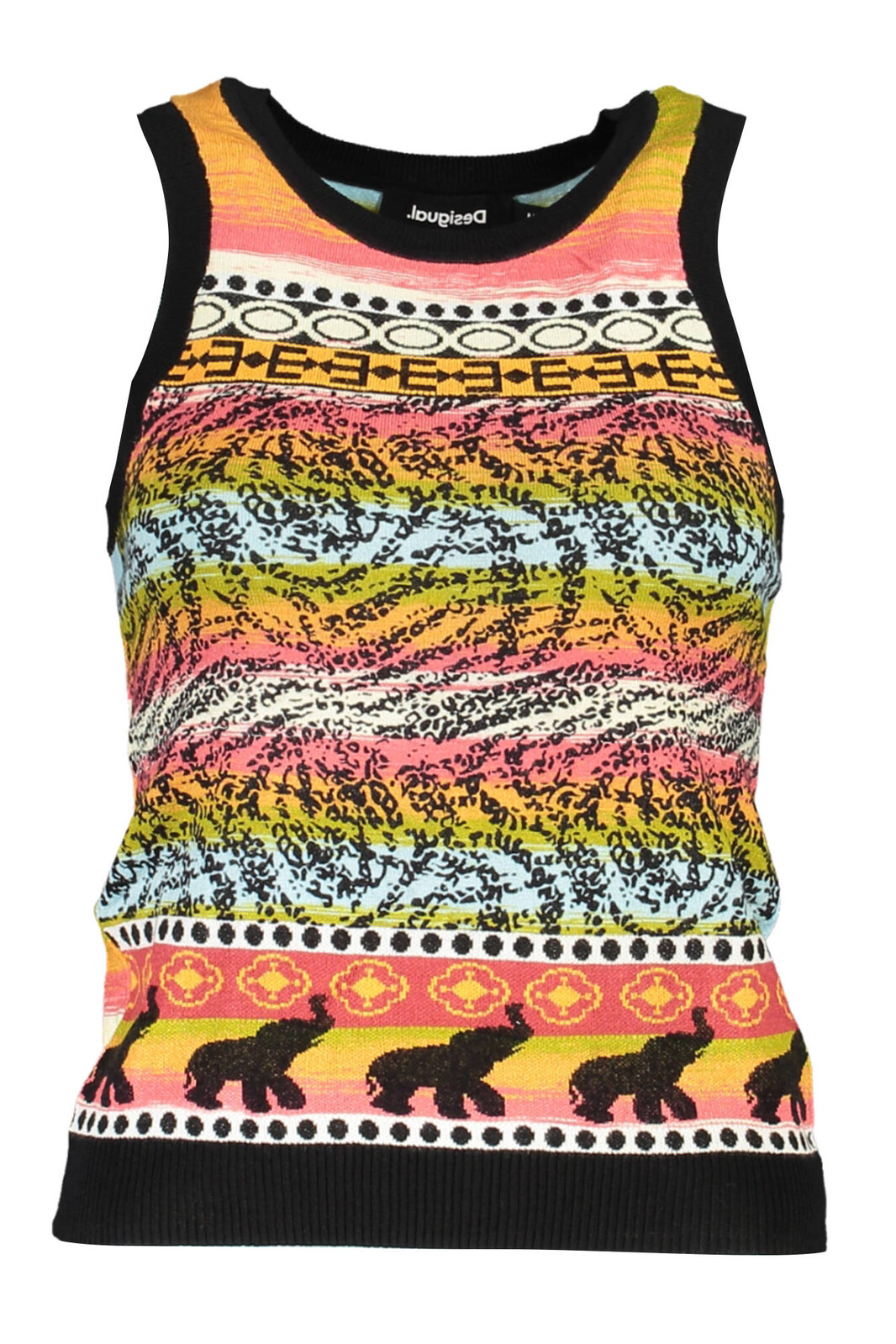 DESIGUAL BLACK WOMEN'S TANK TOP