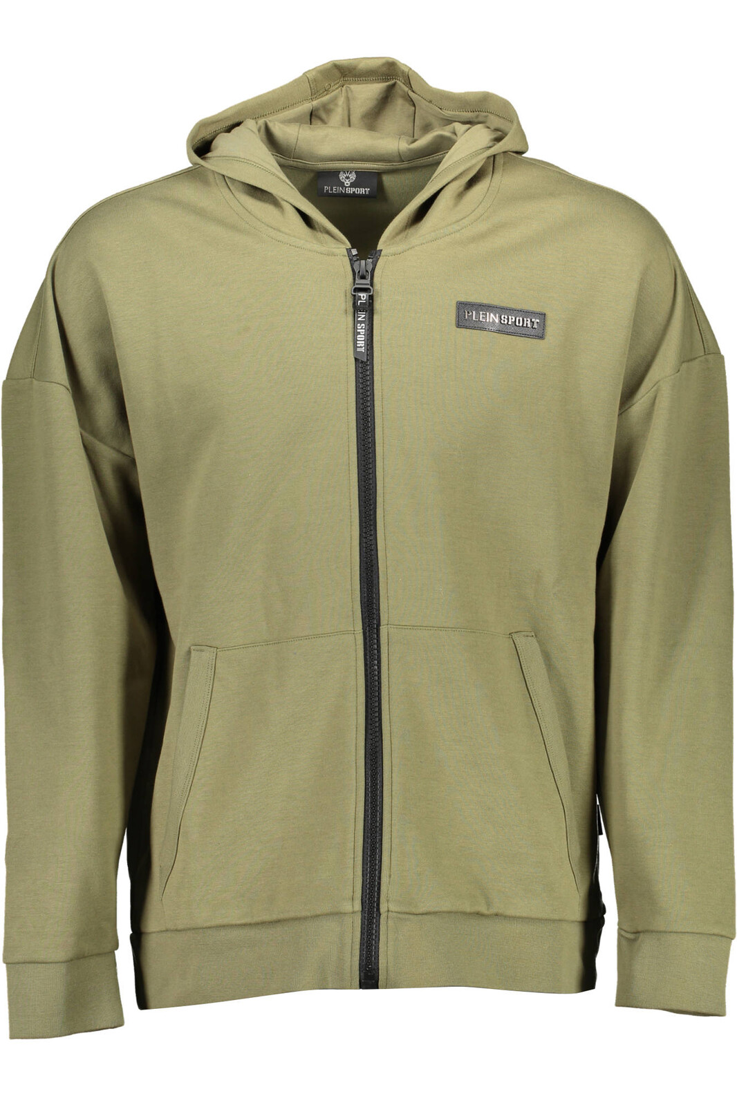 PLEIN SPORT SWEATSHIRT WITH ZIP MAN GREEN