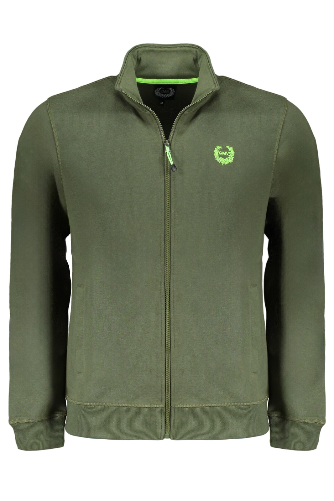 GIAN MARCO VENTURI MEN'S GREEN ZIP SWEATSHIRT