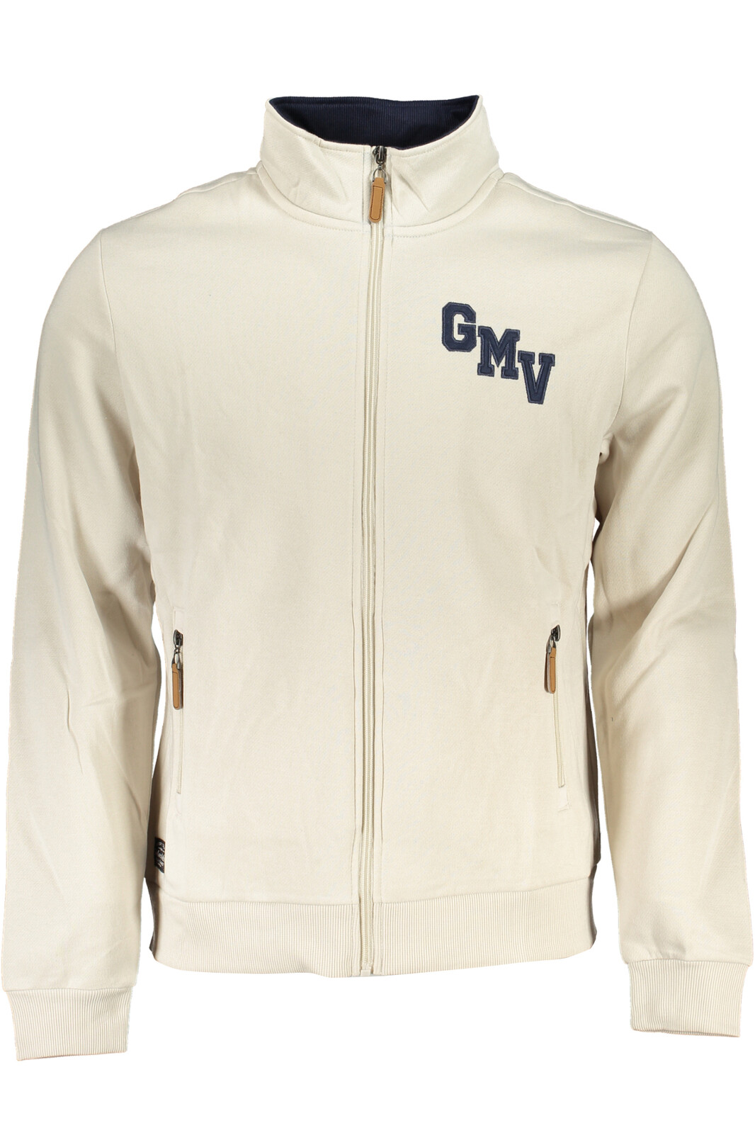 GIAN MARCO VENTURI MEN'S WHITE ZIP SWEATSHIRT