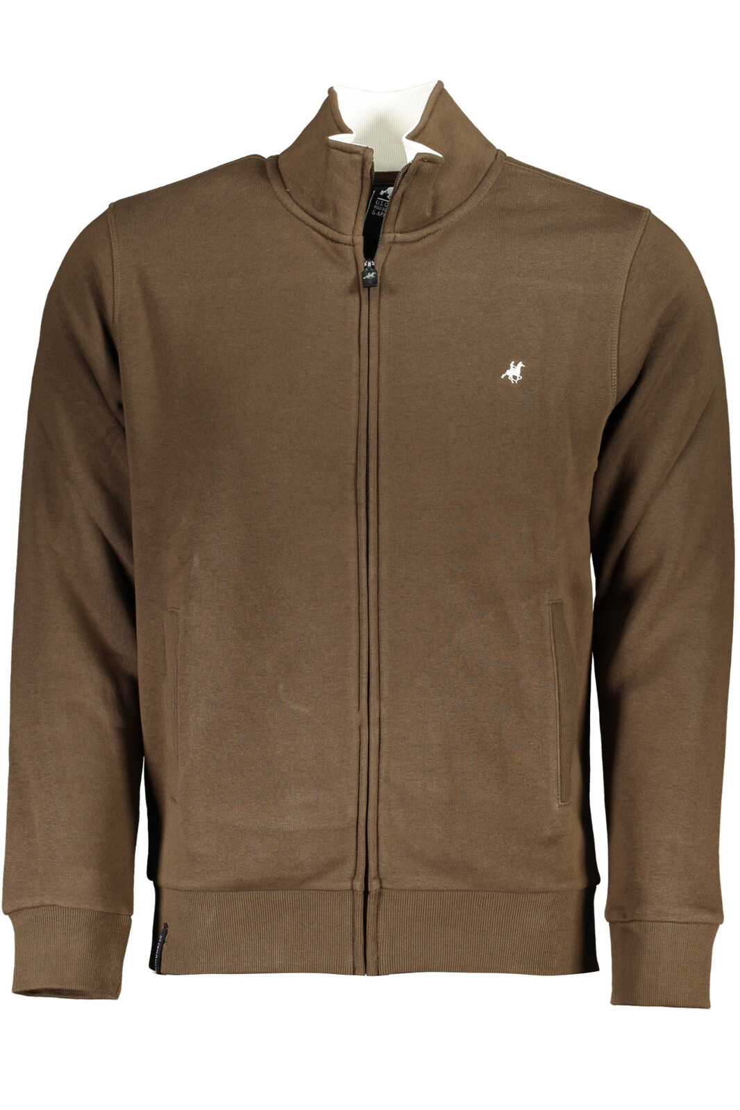 US GRAND POLO MEN'S BROWN ZIP SWEATSHIRT