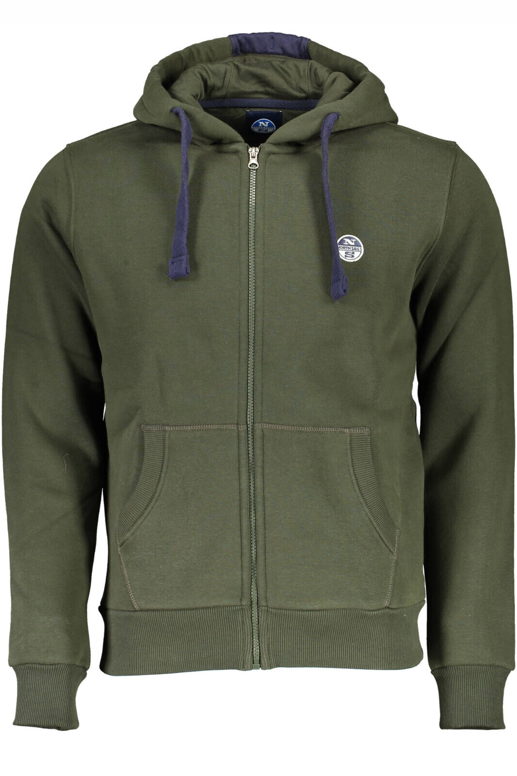 NORTH SAILS MEN'S GREEN ZIPPED SWEATSHIRT