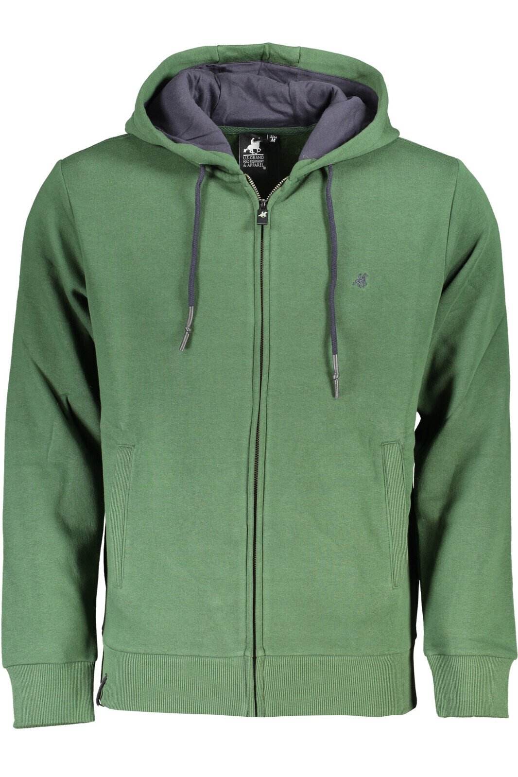 US GRAND POLO MEN'S GREEN ZIP SWEATSHIRT