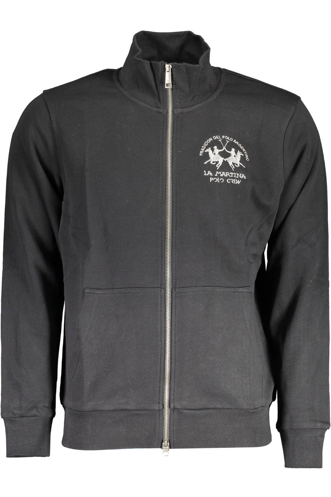 LA MARTINA MEN'S BLACK ZIPPED SWEATSHIRT