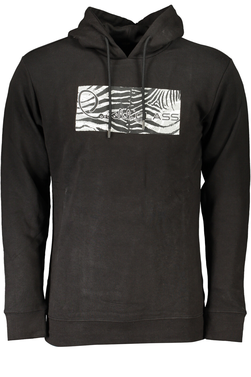 CAVALLI CLASS MEN'S BLACK ZIP-OUT SWEATSHIRT