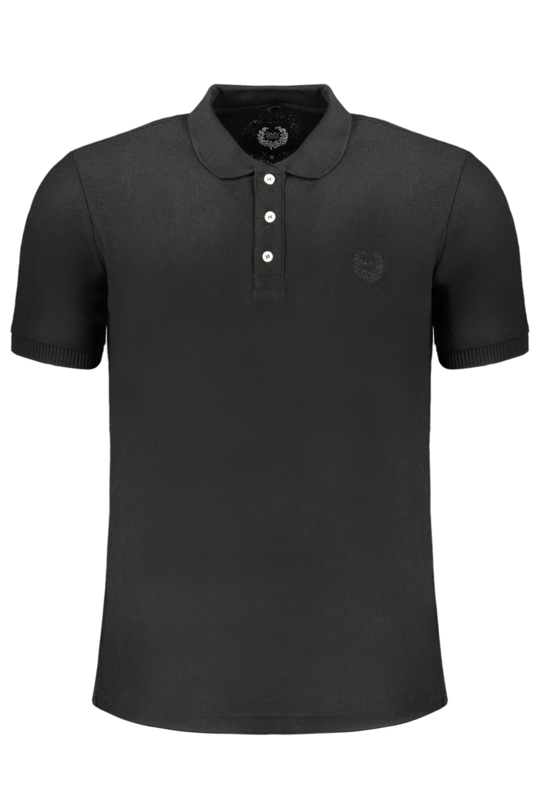 GIAN MARCO VENTURI MEN'S BLACK SHORT SLEEVED POLO SHIRT