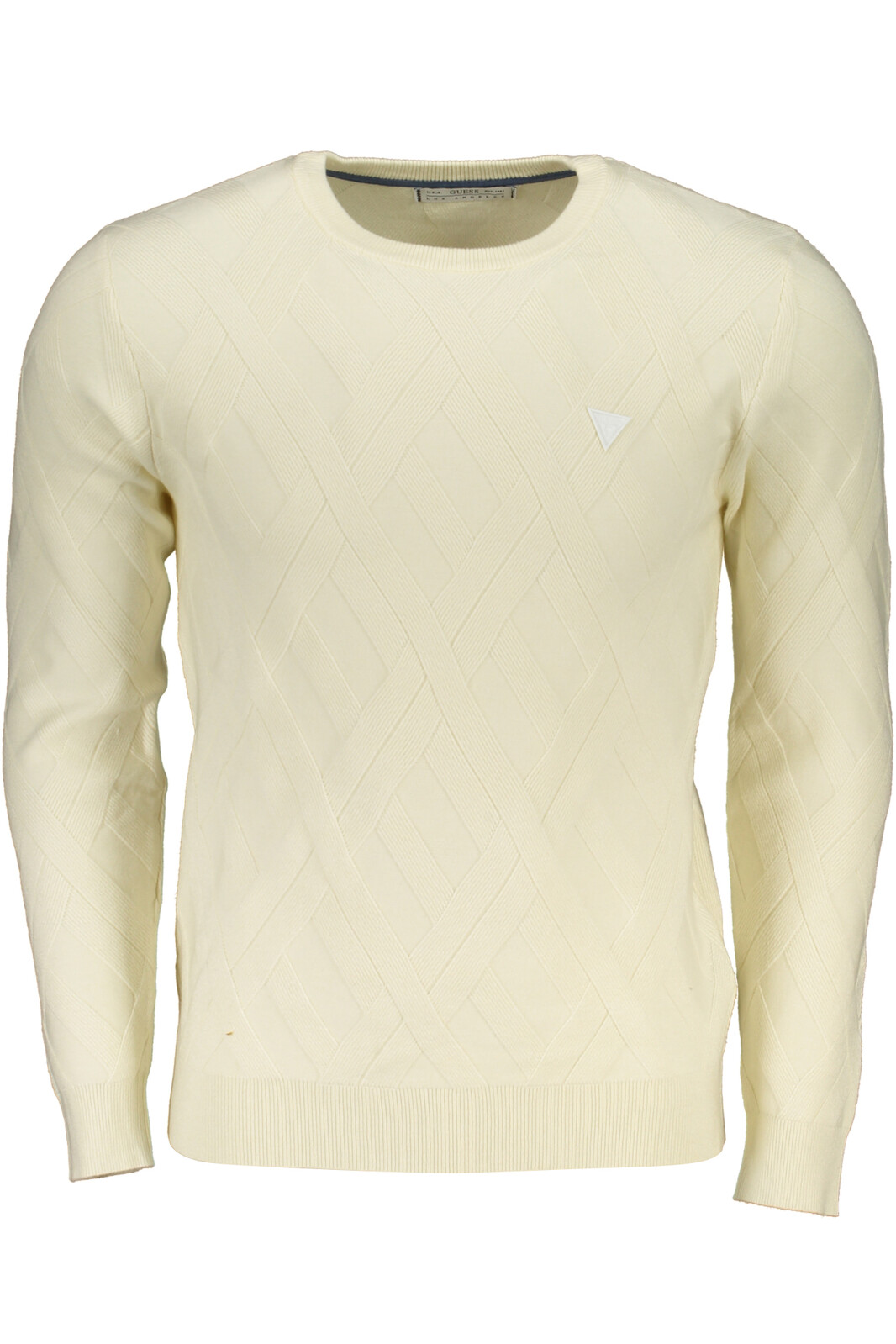 GUESS JEANS WHITE MEN'S SWEATER