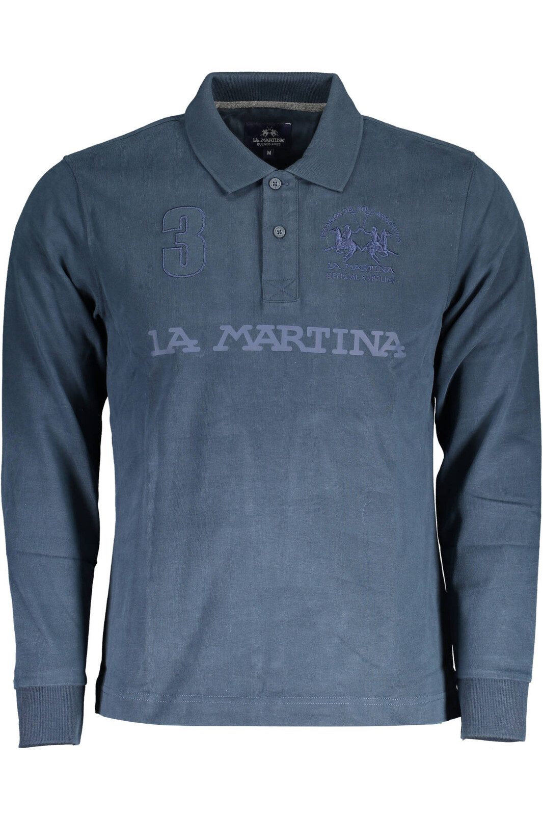 LA MARTINA LONG SLEEVE POLO MEN BLUE