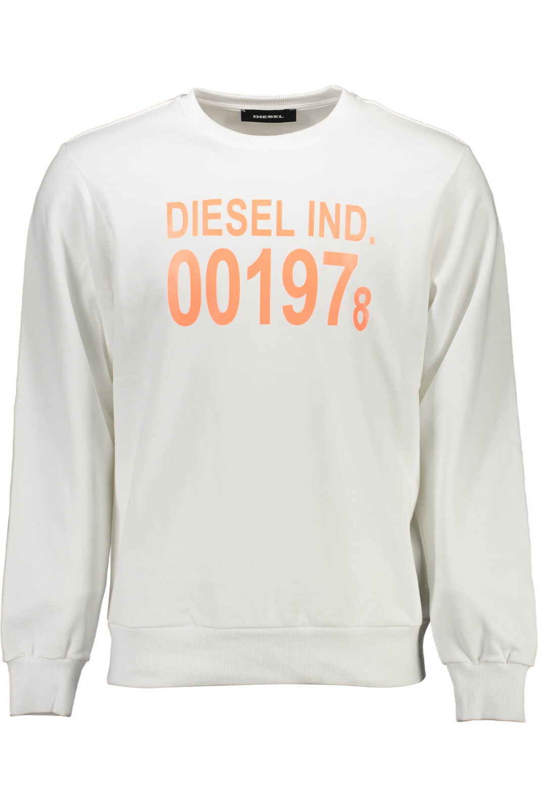DIESEL MEN'S WHITE ZIP-UP SWEATSHIRT