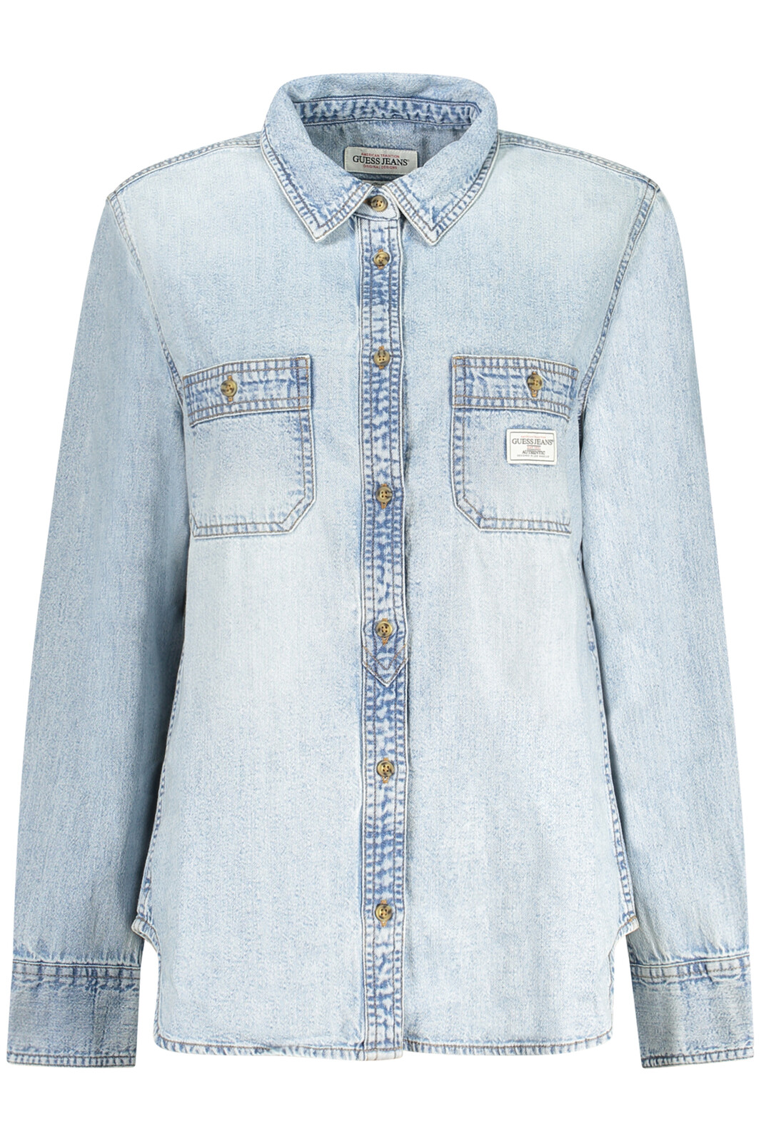 GUESS JEANS LONG SLEEVE SHIRT WOMEN BLUE