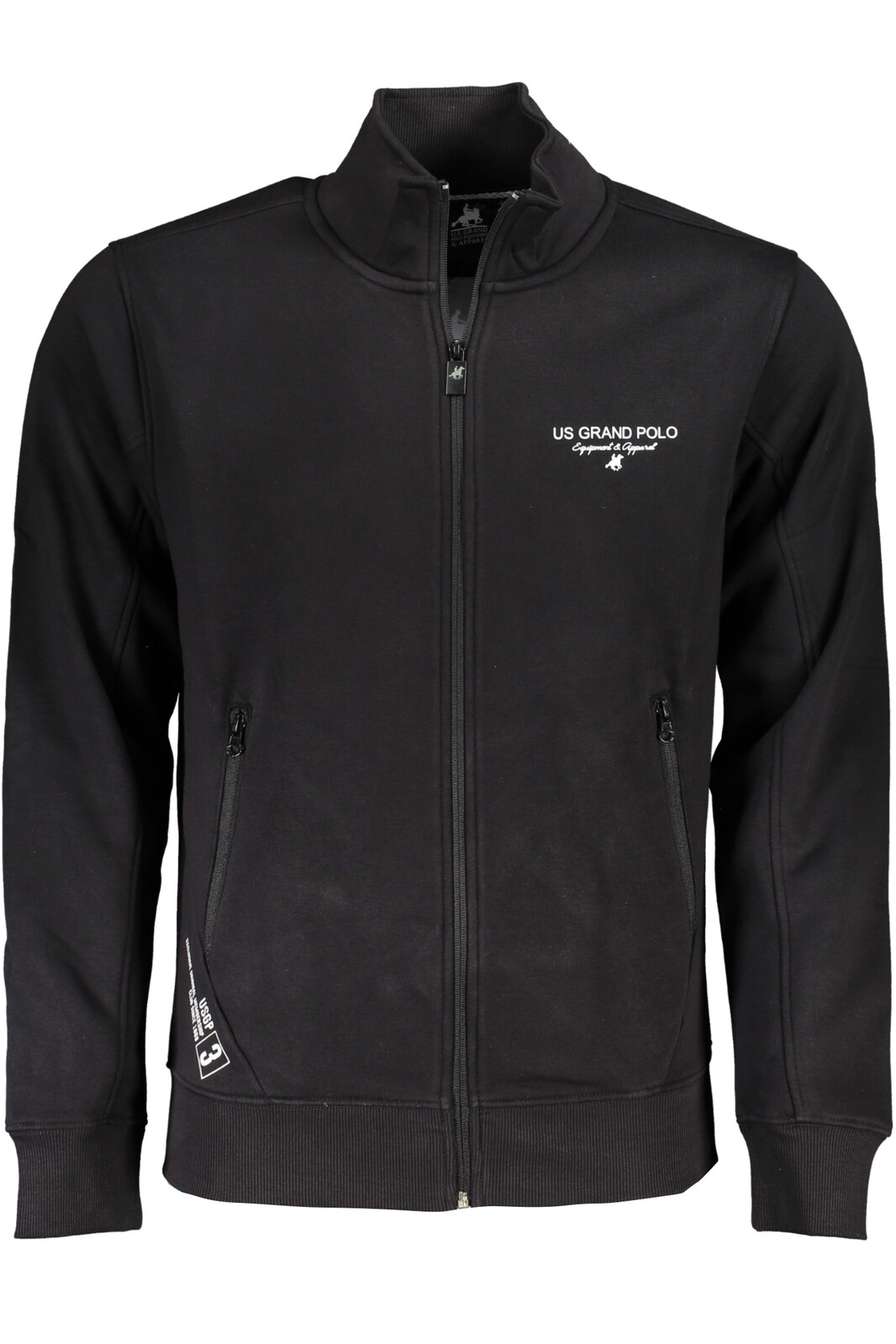 US GRAND POLO MEN'S BLACK ZIP SWEATSHIRT