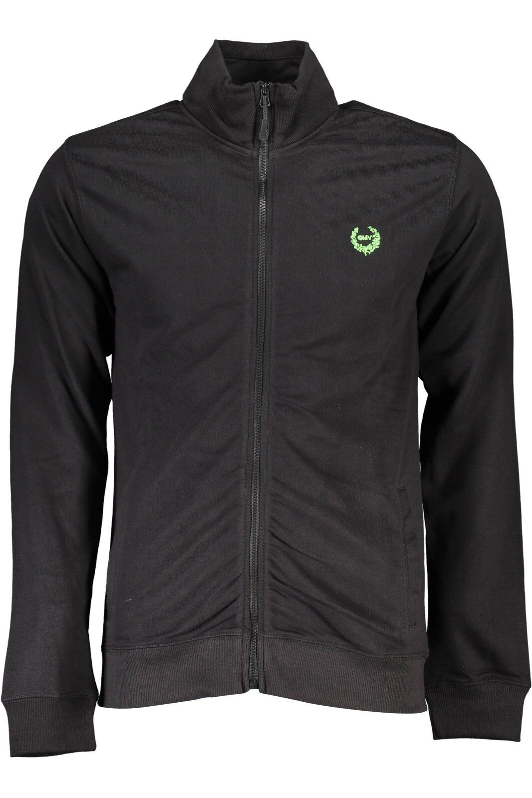 GIAN MARCO VENTURI MEN'S BLACK ZIPPED SWEATSHIRT