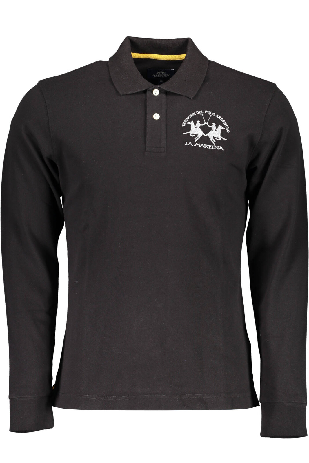 LA MARTINA MEN'S BLACK LONG SLEEVE POLO SHIRT