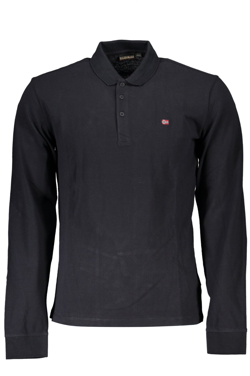 NAPAPIJRI MEN'S BLACK LONG SLEEVED POLO SHIRT