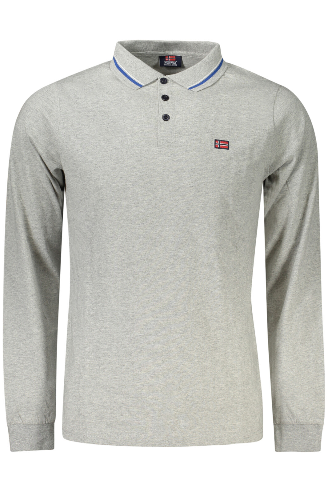 NORWAY 1963 MEN'S LONG SLEEVE POLO SHIRT GREY