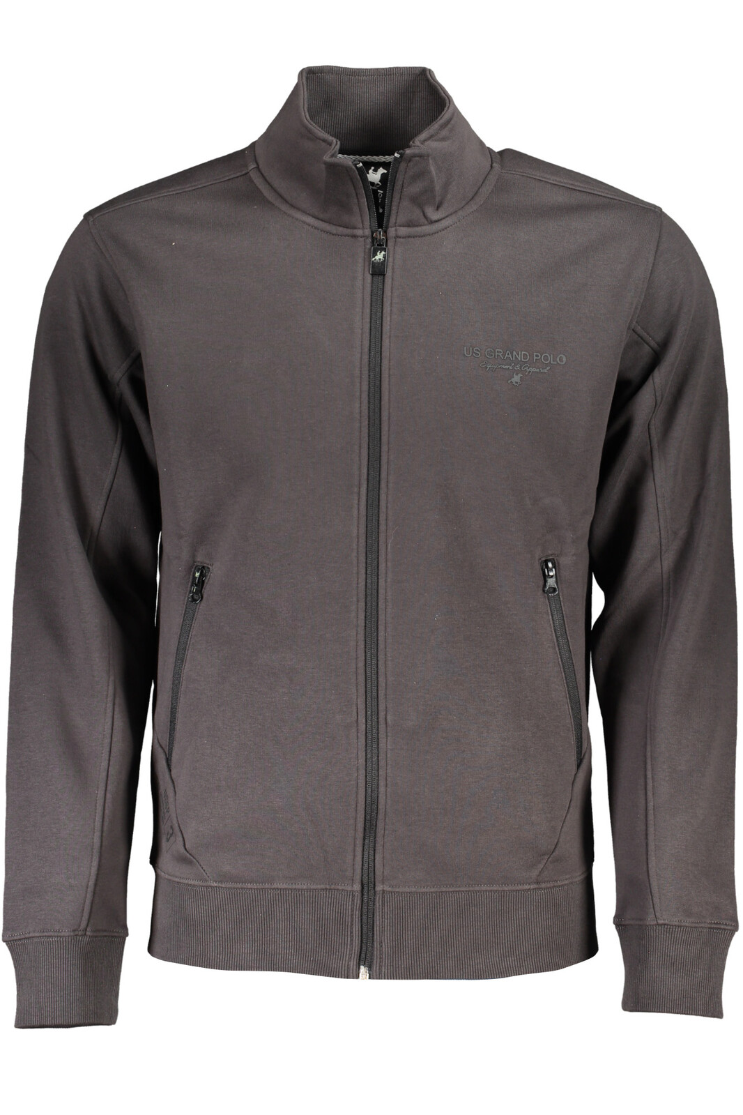 US GRAND POLO MEN'S GRAY ZIP SWEATSHIRT