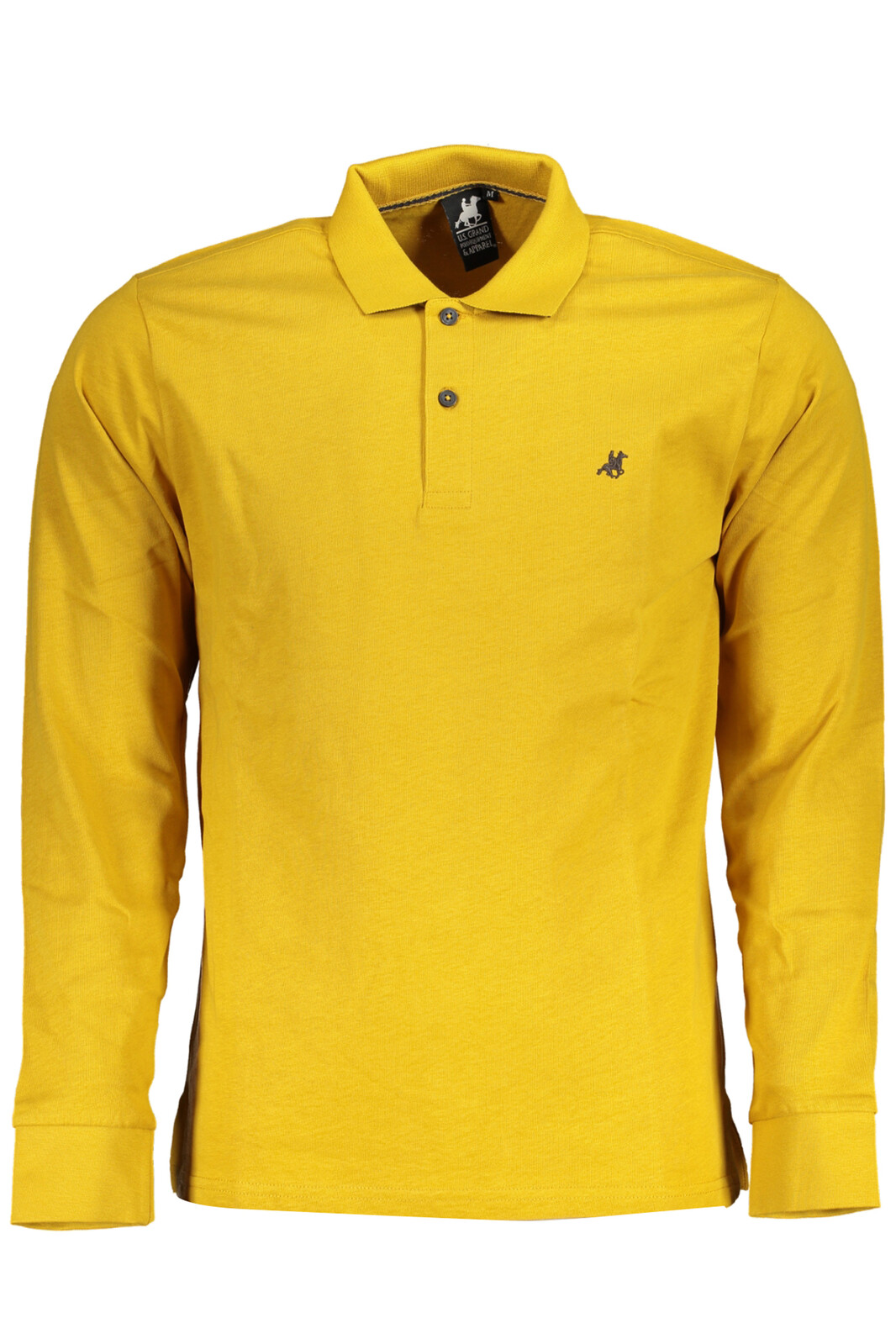 US GRAND POLO MEN'S YELLOW LONG SLEEVED POLO SHIRT