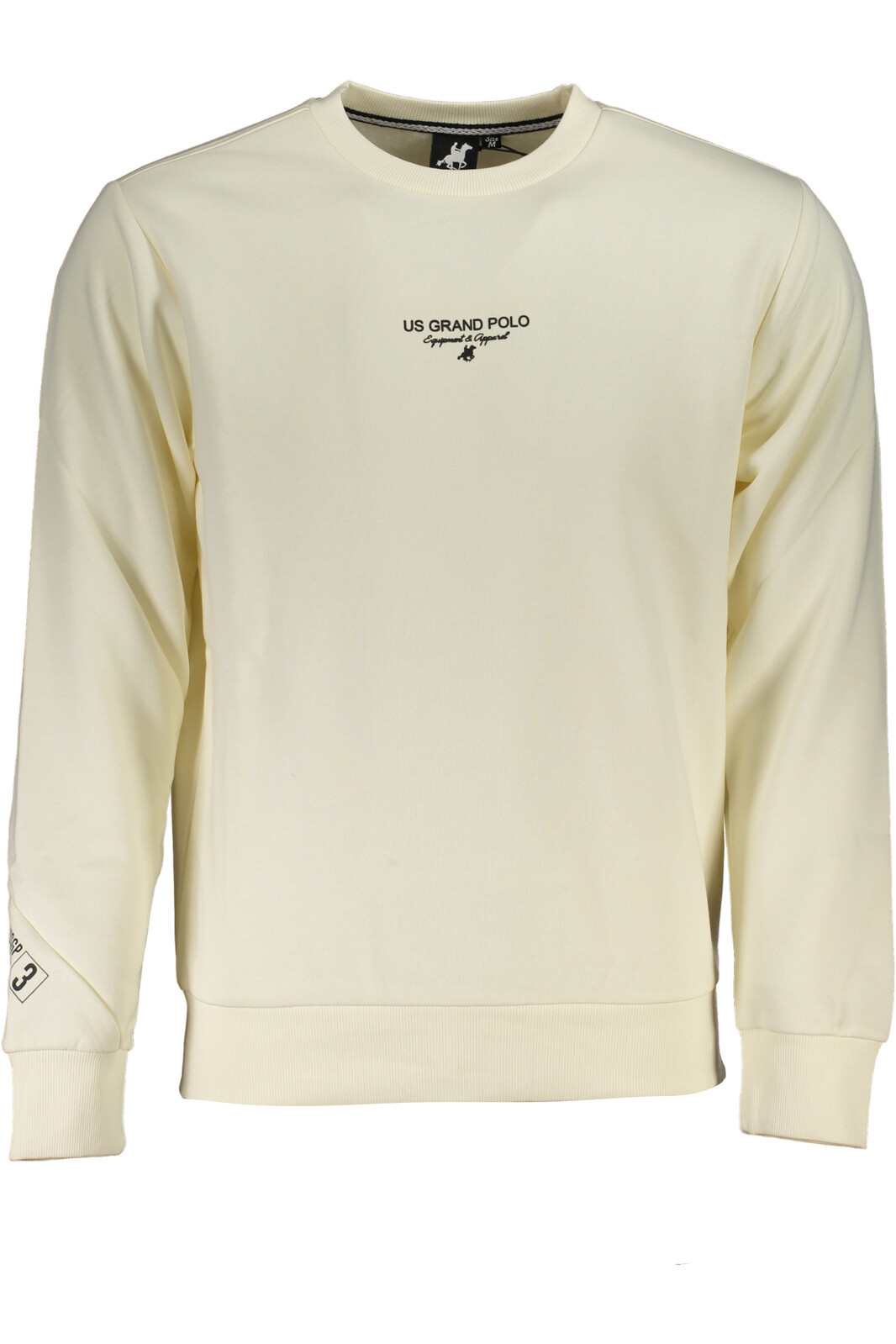 US GRAND POLO MEN'S WHITE ZIPLESS SWEATSHIRT