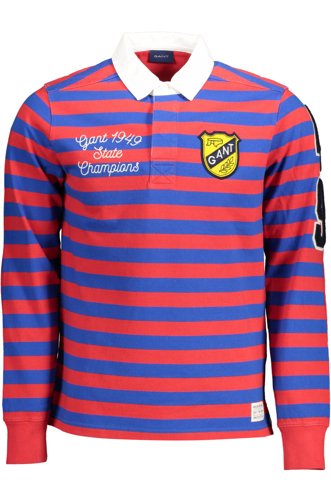 GANT MEN'S RED LONG SLEEVE POLO SHIRT