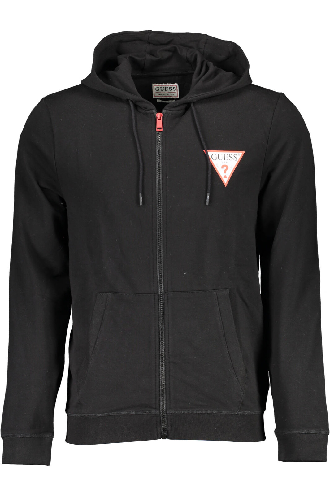 GUESS JEANS SWEATSHIRT WITH ZIP MAN BLACK