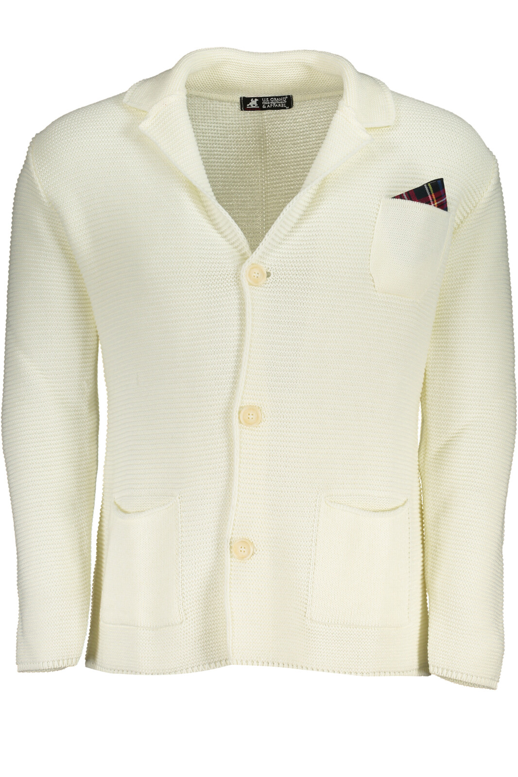 US GRAND POLO CARDIGAN MEN'S WHITE