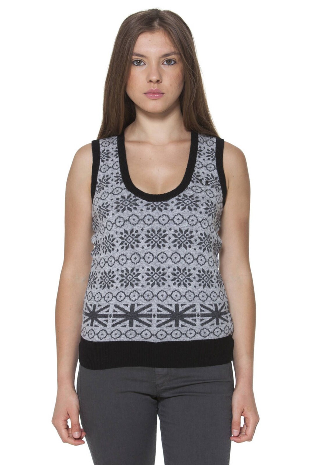 FRED PERRY WOMEN'S GRAY VEST