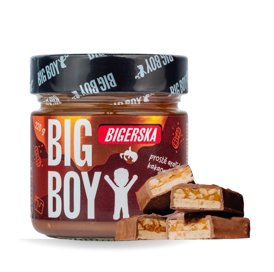 BIG BOY Bigerska Sladký arašídový krém s kakaem a slaným karamelem 220 g