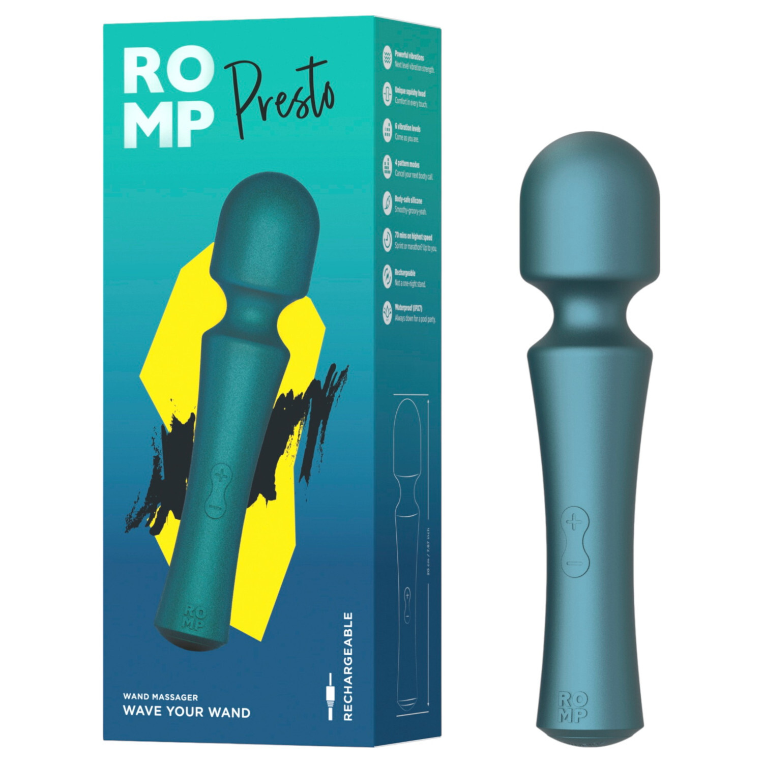 ROMP Presto - vibrační masážní pomůcka (zelená)