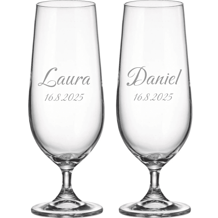 Dekorant Svatební sklenice na pivo Carattere 380 ml 2KS