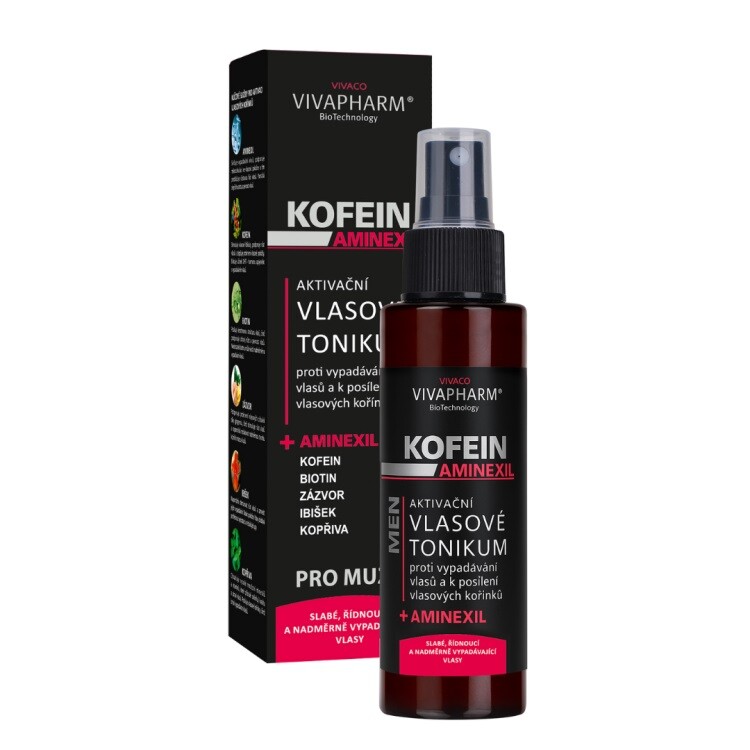 Vivaco VivaPharm Aktivační vlasové tonikum pro muže KOFEIN +AMINEXIL 100 ml
