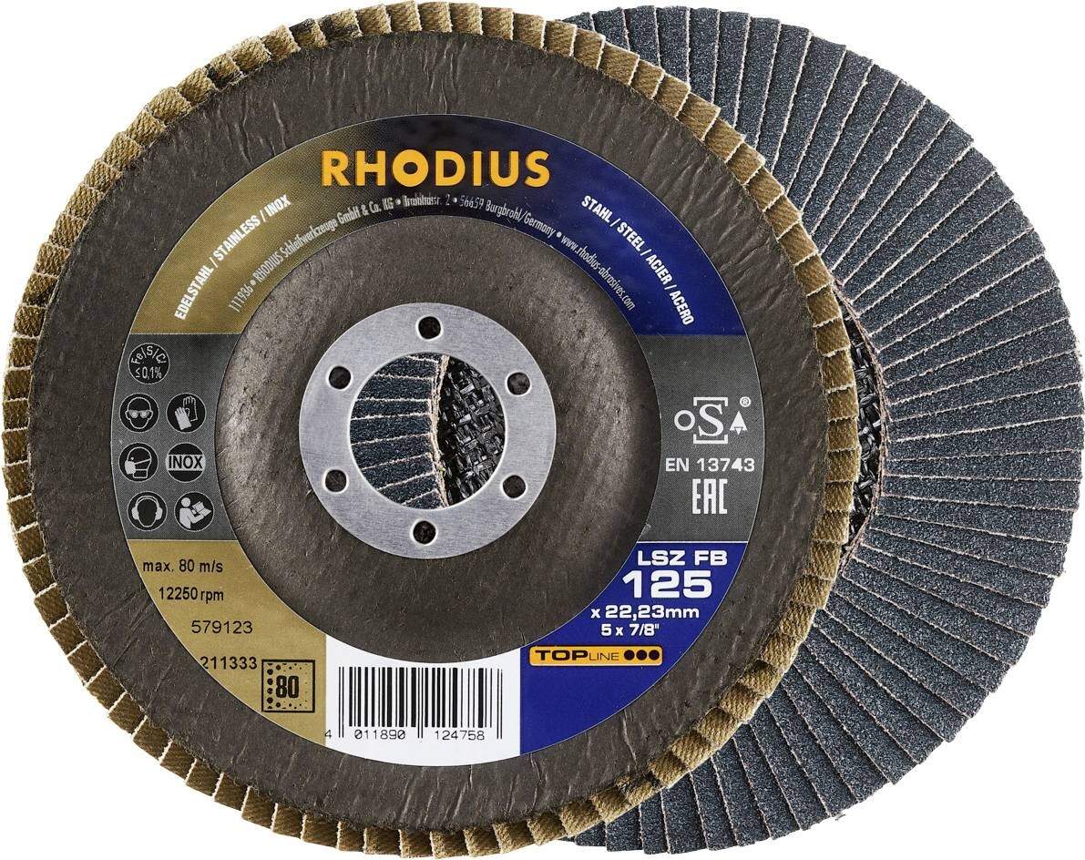 Rhodius Lamelový brusný kotouč Ø 125 mm, P80 211333