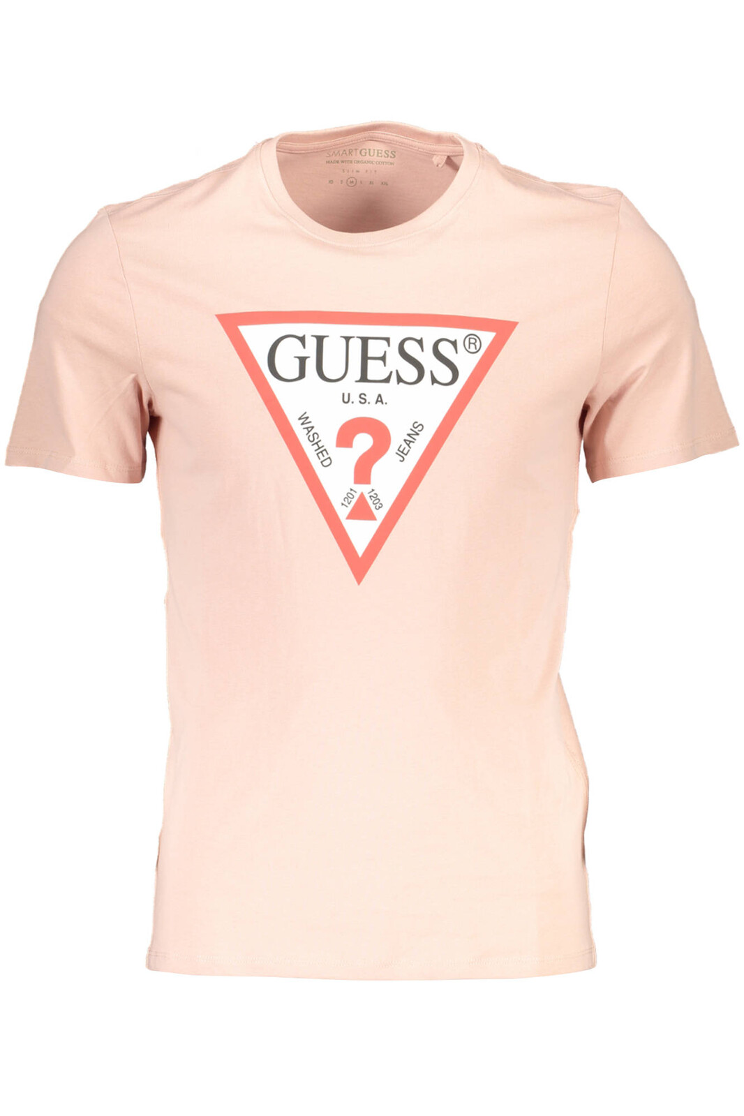 GUESS JEANS MEN'S PINK SHORT SLEEVE T-SHIRT